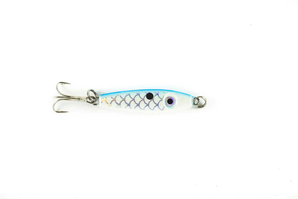 1/8 oz White/Blue Back