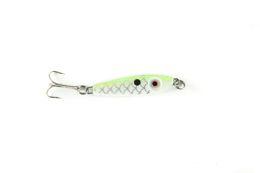 1/8 oz White/Chartreuse Back