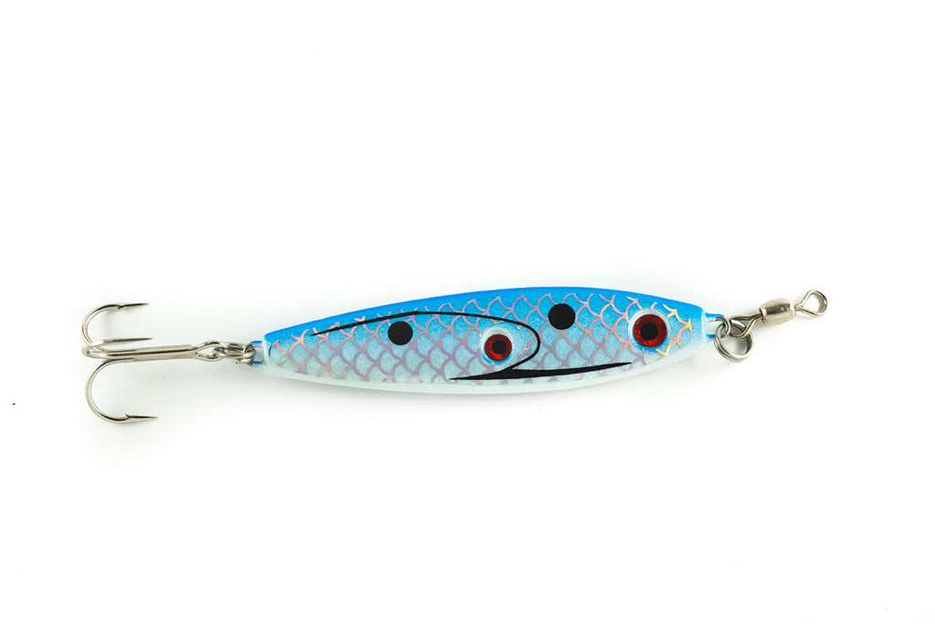 1 oz White/Blue Glow Many Shad