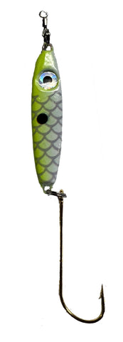 White/Chartreuse Back Minnow Spoon