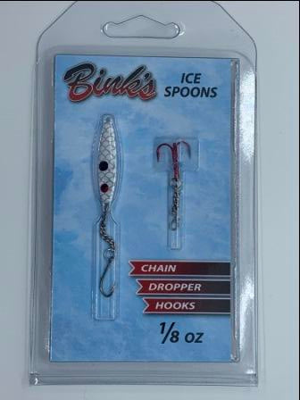 1/8 oz Ice Spoons with Chain Dropper Hooks