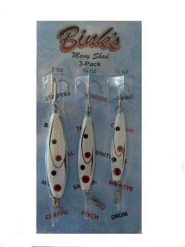 White Many Shad 3-Pack